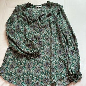 Green Patterned Blouse